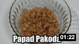 Papad Pakoda is an easy snack recipe, which is made with left over papads. It is prepared by frying the mixture made of papads, chickpea, water and oil. The Pakoda can be served as a teatime snack and also goes as a perfect side dish with curd rice.