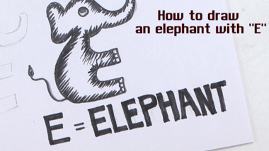 E for Elephant | Easy Drawing Tutorial
