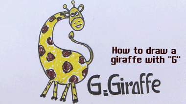 G for Giraffe | Easy Drawing Tutorial 