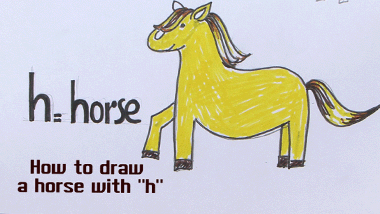H for Horse | Easy Drawing Tutorial