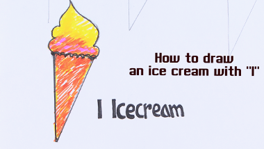 I for Ice Cream | Easy Drawing Tutorial
