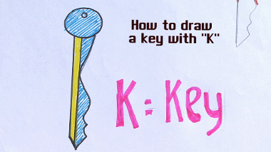 K for Key | Easy Drawing Tutorial