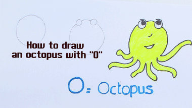 O for Octopus | Easy Drawing Tutorial