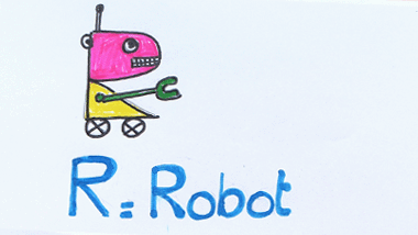 R for Robot | Easy Drawing Tutorial