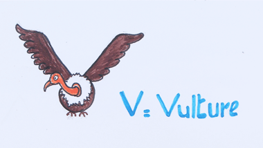 V for Vulture | Easy Drawing Tutorial