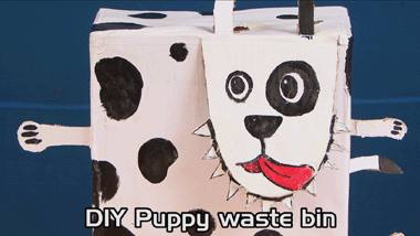 DIY Puppy Trash Bin 