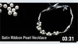 Satin Ribbon Pearl Necklace 